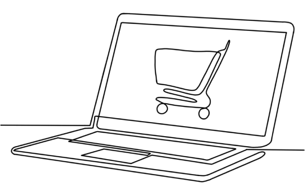 Laptop-showing-shopping-cart